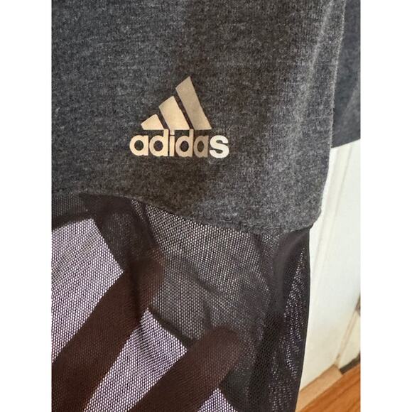 Adidas Climalite shirt gray heathered mesh scoop back long sleeves S - Picture 5 of 7